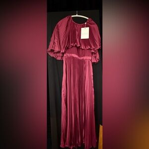 Elegant Pleated Pink Dress